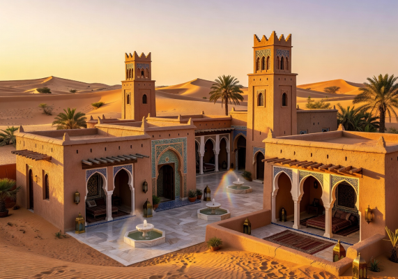 Luxurious resort architecture inspired by North African deserts